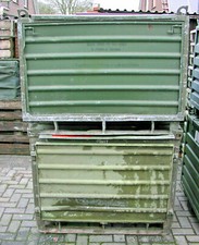 Boxpalette mit Kran&ouml;sen Palettenbox Stapelbox Stahlbeh&auml;lter Box Bw Bundeswehr