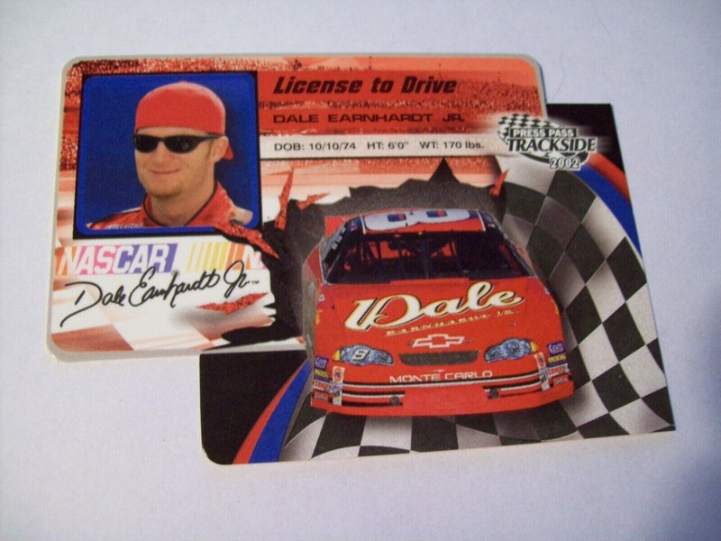 DALE EARNHARDT JR. LICENCE TO DRIVE INSERT LDP 8/36 PRESS PASS TRACKSIDE 2002