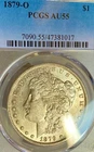 1879-O AU55 Luminous PCGS New Orleans Mint Morgan Silver Dollar