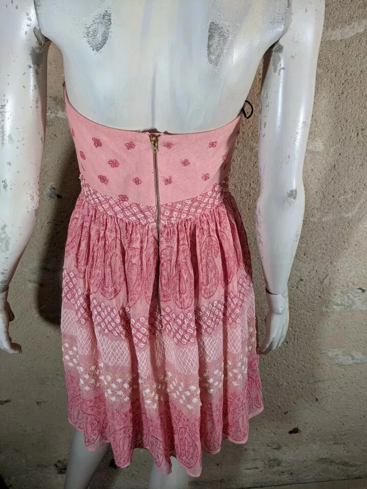 👕 Manoush Taille 40 👕Superbe robe doublée bustier rose femme - Photo 3/4