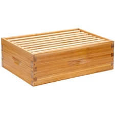 8 Frame Medium Super Box for Honey Bee Hives Beeswax Coated Beehive Super Box wi