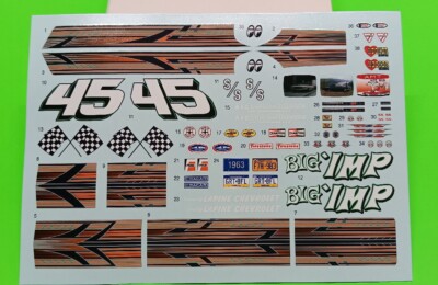 63 1963 Chevy Impala SS 409 1/25 AMT Decal Sheet Dash Cluster Emblems Custom Car