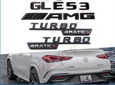 GLE53 COUPE AMG TURBO 4MATIC+ Rear Emblem glossy Black Badge Set for Mercedes