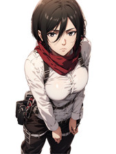 Mikasa Attack on Titan Waifu Weatherproof Anime Sticker 6" Car Decal
