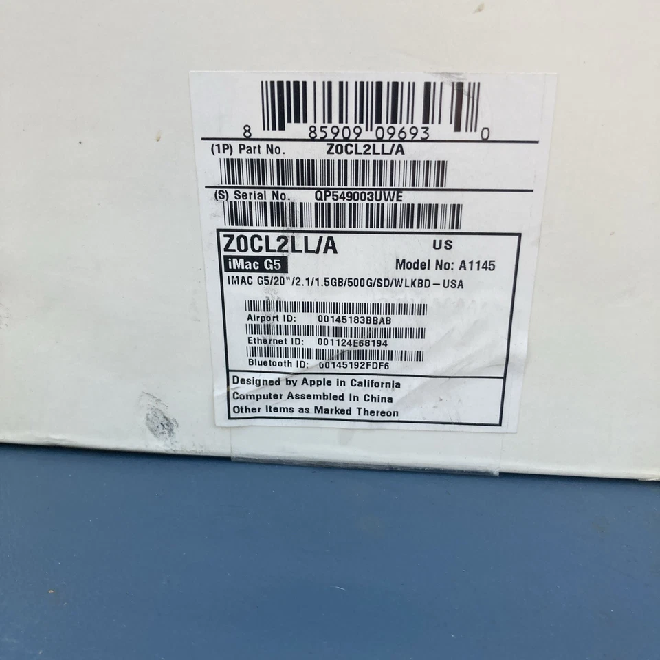 VTG 2005 Apple iMac PowerPC G5 20" Model A1145 1.5 GB RAM W Original Box Working - Image 4 of 4