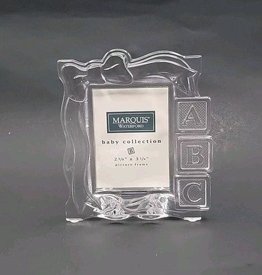 Marquis By Waterford Clear Crystal Picture Frame ABC Blocks Baby Collection 