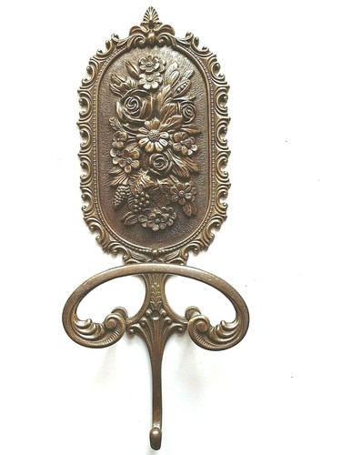 ATTACCAPANNI APPENDIABITI APPENDINO IN OTTONE - FIORI - ORIGINALE MIDCENTURY - Imagen 1 de 12