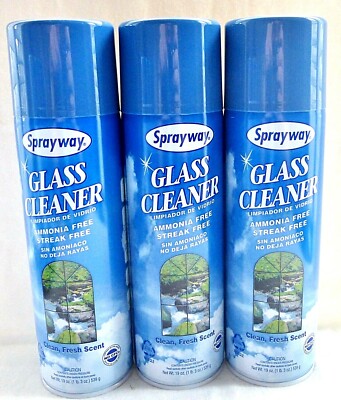 3 Sprayway Glass Cleaner Streak Free Clean Fresh Scent 23 Oz