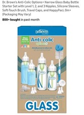 Dr. Browns Anti-Colic Options Narrow Glass Baby Bottle Starter Set-NEW ORIG BOX