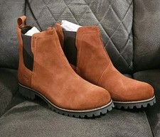 NEW Chaco Women's Fields Chelsea Waterproof Boot Rust Suede Pull On Size 10