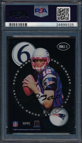 2000 Playoff Contenders Tom Brady Rookie RC Round Numbers Auto PSA 9 MINT