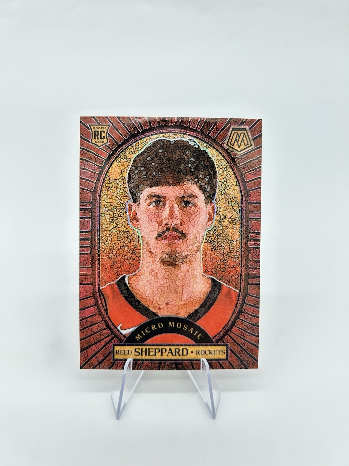 2024-25 Panini Mosaic  Reed Sheppard Micro Mosaic RC Case Hit SSP, Rockets