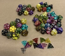 Random Lot Of 68 Dice DND RPG Multi-Sided Mul...