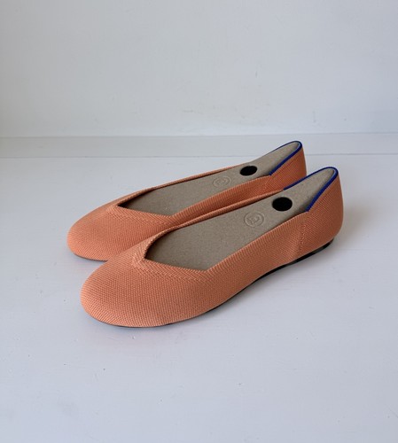 Rothy’s The Point Luxury Ballet Flats Women's Size 8.5 Orange Round Toe NEW