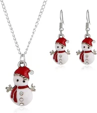 Christmas Jewelry Set Gifts for Womens Girls Teens Gold Plated Tiny Small... 