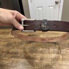 Men's Brown Leather Belt With Buck Concho Size 40 Made In USA