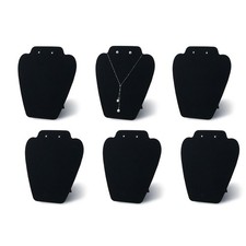 6 Pieces Black Velvet Necklace Display, Jewelry Display for Selling and Shows...