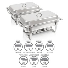 Chafing Dish Speisenwärmer Edelstahl Warmhaltebehälter Rechaud Wärmebehälter Set