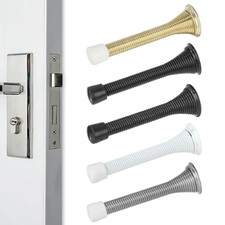 DOOR STOP SILVER GOLD SPRING STOPPER BUFFER STOPS PACK UK