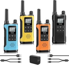 4Pack Walkie Talkies Long Range for Adults,22 FRS Channels w/ NOAA Weather Alert