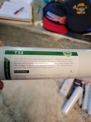 Membrane Solutions T33 Inline Carbon Filter 1-Pack * Sealed Filters*