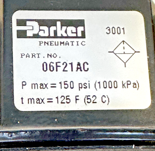 Parker Compress Air Filter/Regulator/Lubricator Assembly (10D) - Picture 13 of 21