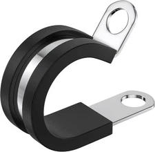 50 PCS 1/2 Inch Cable Clamps, 304 Stainless Steel Inch, Black, Metallic 