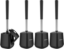 Toilet Brush and Holder 4 Pack, Self Closing Lid Toilet Bowl Brushes Holder Extr
