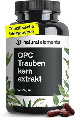 Natural Elements OPC Traubenkernextrakt - 240 Hochdosierte Kapseln Für 8 Monate