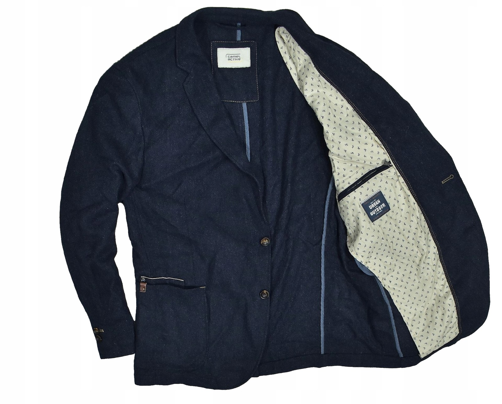 CAMEL ACTIVE Chaqueta de tweed de lana para hombre, azul marino 27