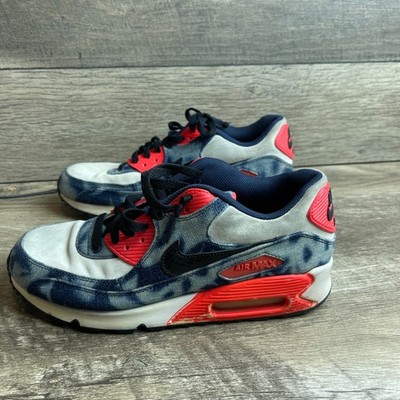 Nike Air Max 90 700875-400 Mens US 8.5 Running Shoes Blue Washed Denim Sneakers