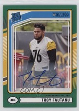 2024 Panini Donruss Rated Rookie Green Auto Troy Fautanu #360 Auto 3pb