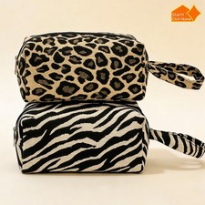 Trendy Animal Print Makeup Organizer Bag 1.54L Compact Travel Storage Pouch  Sn
