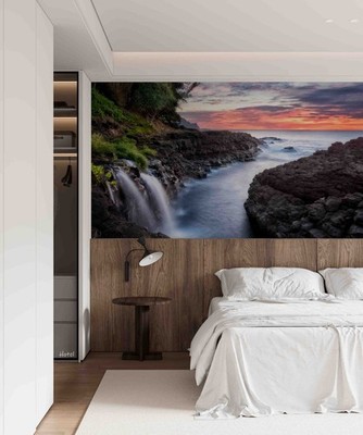 3D Sky Sea Waterfall Landscape Wallpaper Wall Murals Removable Wallpaper