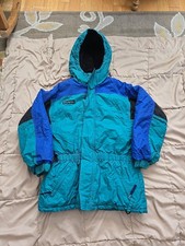 Vintage Columbia Kids Youth Size 14 16 Winter Ski Coat Jacket Green/Blue