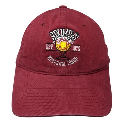 Grumpy's Fitted Baseball Cap Red One Size Embroidered 6 Panel Flexfit By Yupoong
