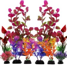 PietyPet Aquarium Decorations Plants, 10pcs Decor Multi Color