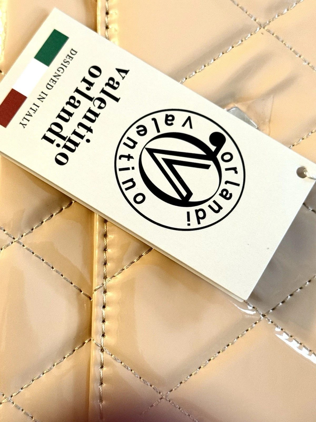 Borsa VALENTINO ORLANDI Taupe trapuntata borsetta catena metallo oro tracolla 349€