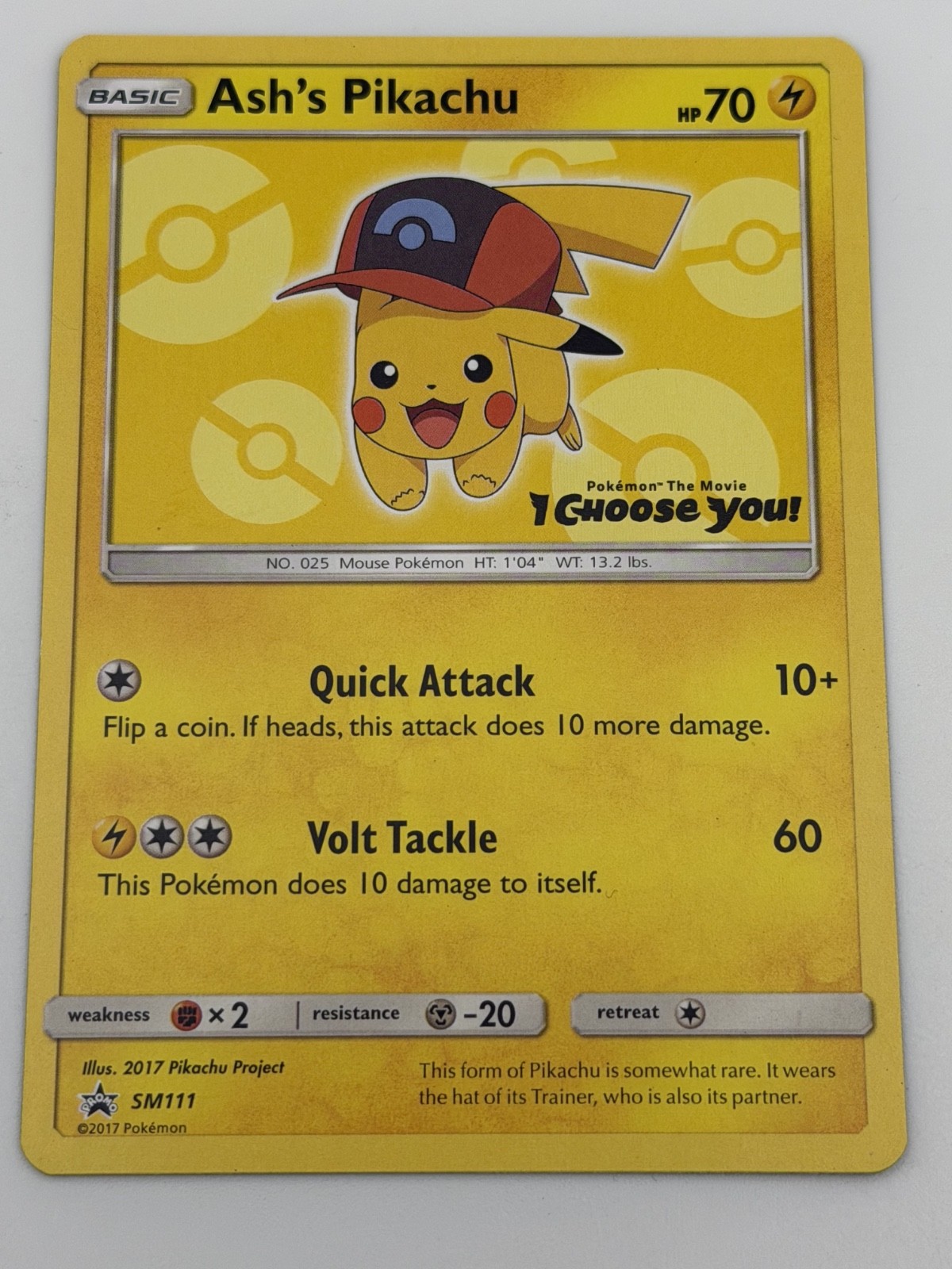 Ash's Pikachu SM111 Sun & Moon Promos Black Star Promo Movie Stamp NM/LP