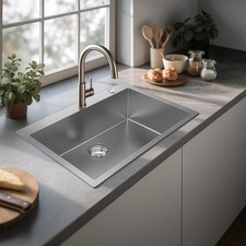 33"x22"x10" Drop in Kitchen Sink Topmount 16 Gauge S304 Stainless Steel Kitch...