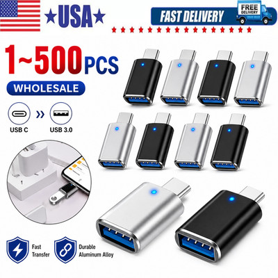 LED USB-C 3.1 Male to USBA Female Adapter Converter OTG Type C Android Phone LOT