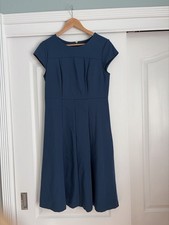 Ann Taylor Teal Fit & Flare Dress Size 6 NWOT Stretch Cap Sleeve Midi