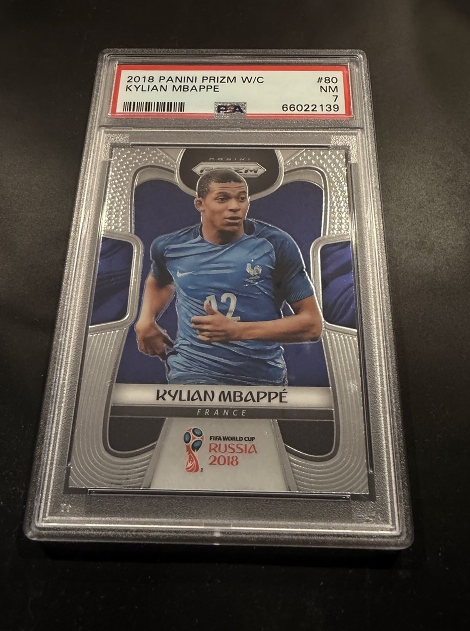 2018 Panini Prizm W/C Kylian Mbappe #80 PSA 7 NM
