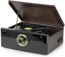 10-in-1 Vintage Bluetooth Record Player with Speakers, All-in-One Turntable