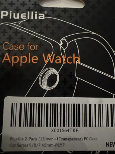Boxed Piuellia Transparent Hard Case For Series 7 45mm Apple Watch. - Picture 2 of 2