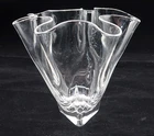 Steuben Signed Art Glass FREDERICK CARDER Crystal Handkerchief Vase, 5 1/2"
