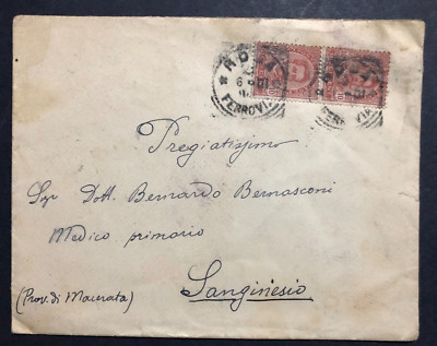 ITALIEN, ''Rom'', ''Sanginiesio'', ''Umberto I Dieci Cent x 2'', Briefumschlag,