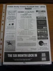 20/08/2005 Teamsheet: Derby County v Cardiff City  (folded). FREE POSTAGE on all