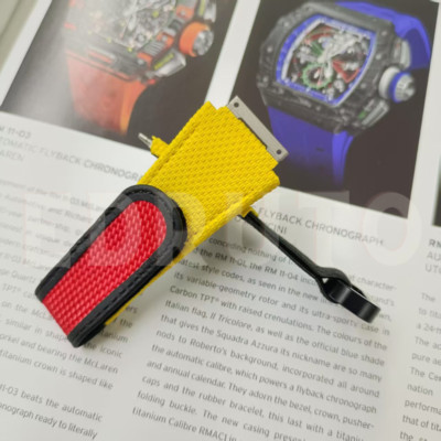 Replacement Yellow Hybrid Watch Strap Fits Richard Mille RM 011 RM 11-03 M L