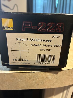 Nikon P-223 3-9x40 Rifle Scope w/AR mount matte BDC 600 Reticle